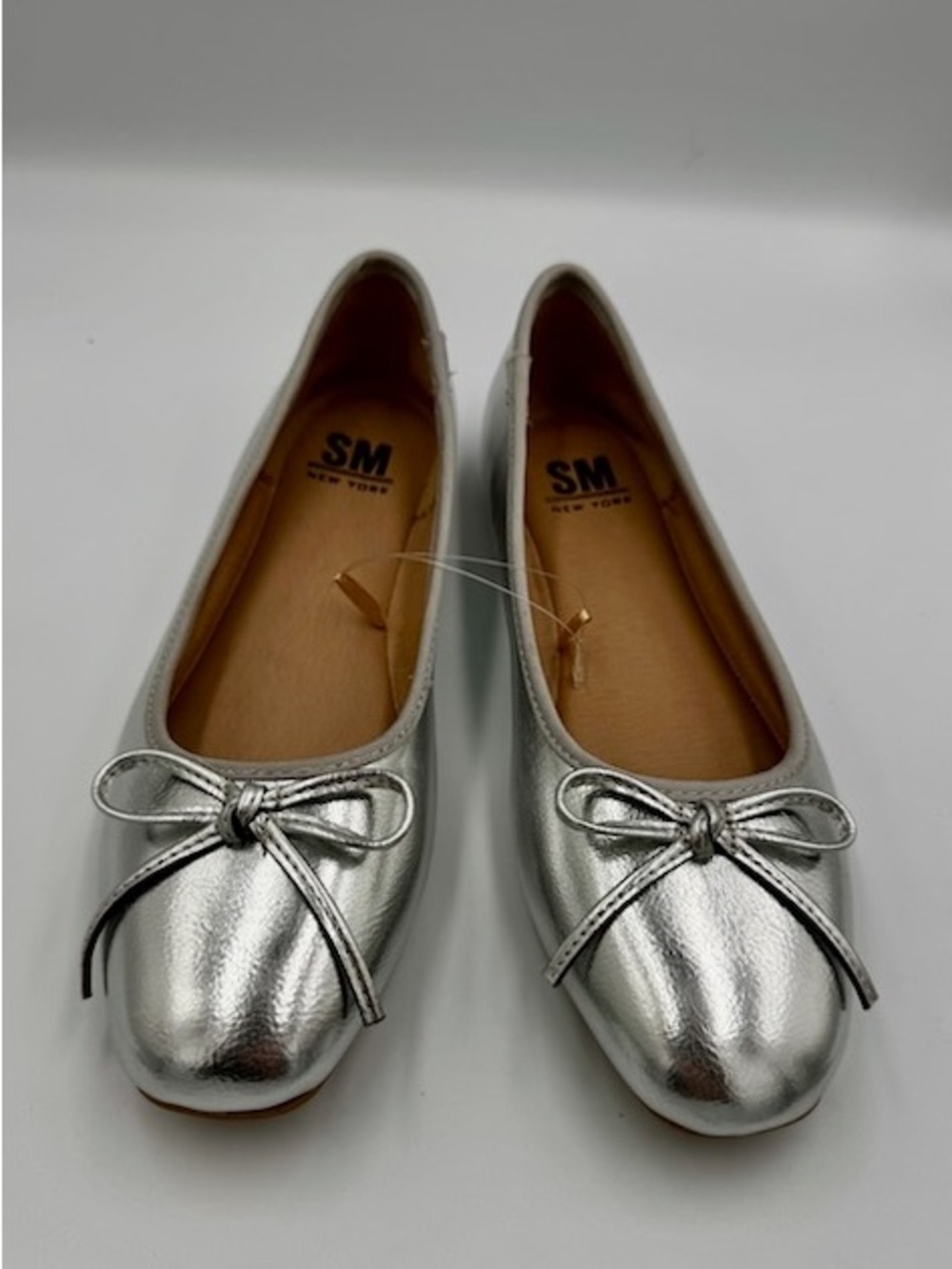 Madden NYC Silver Metallic Ballet Flats Zion Size 8 NEW